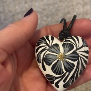 Black and White Heart Pendant